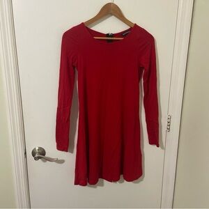 Express Women’s Red Long Sleeve Cotton Mini Dress Size XS